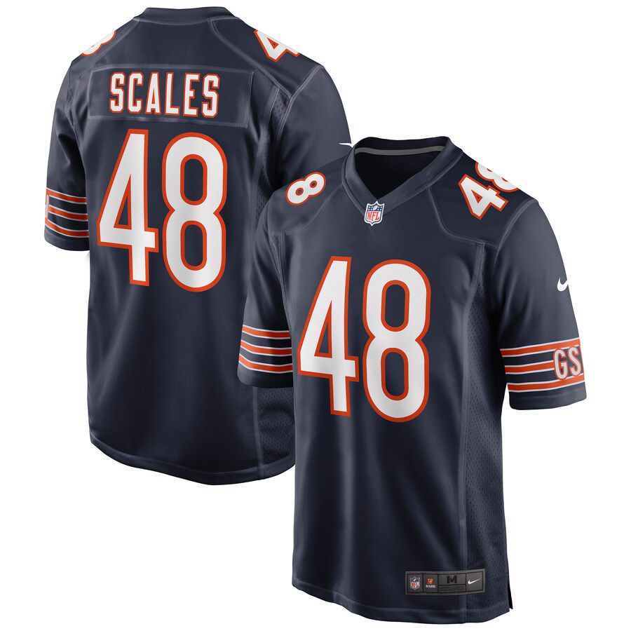 Men Chicago Bears 48 Patrick Scales Nike Navy Game NFL Jersey
